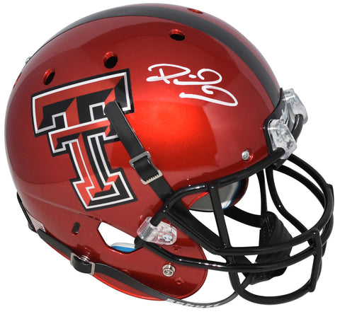 PATRICK MAHOMES SIGNED TEXAS TECH RED RAIDERS RED FULL SIZE HELMET BECKETT