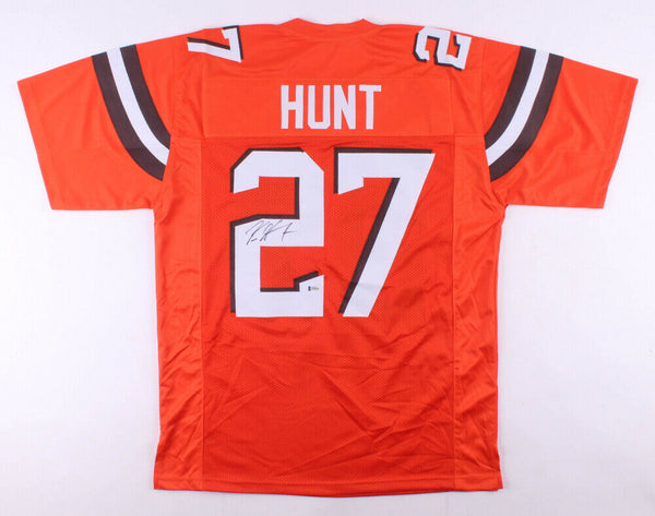 Kareem Hunt Signed Cleveland Browns Jersey (Beckett COA) 2017 Rookie R.B/ Chiefs
