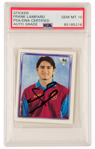 Frank Lampard Signed 1998 Merlin Premier League Sticker #472 - PSA 10 Autograph