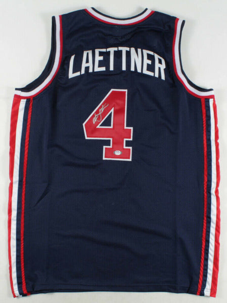 Christian Laettner Signed Team USA Jersey (PSA COA) 1992 Gold Medal / Dream Team