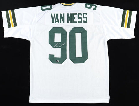 Lukas Van Ness Signed Green Bay Packers Jersey (Beckett) Ex-Iowa Linebacker