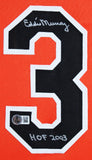 Eddie Murray "HOF 03" Signed Orange Pro Style Framed Jersey BAS Witnessed