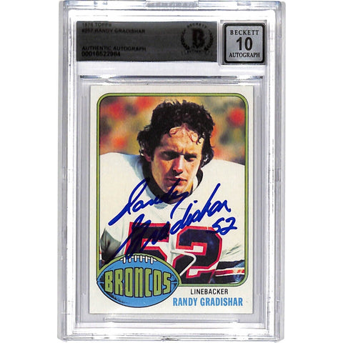 Randy Gradishar Signed 1976 Topps #257 Trading Card 10 Auto Slab BAS 44541