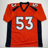 Autographed/Signed Bill Romanowski Denver Orange Football Jersey Beckett BAS COA