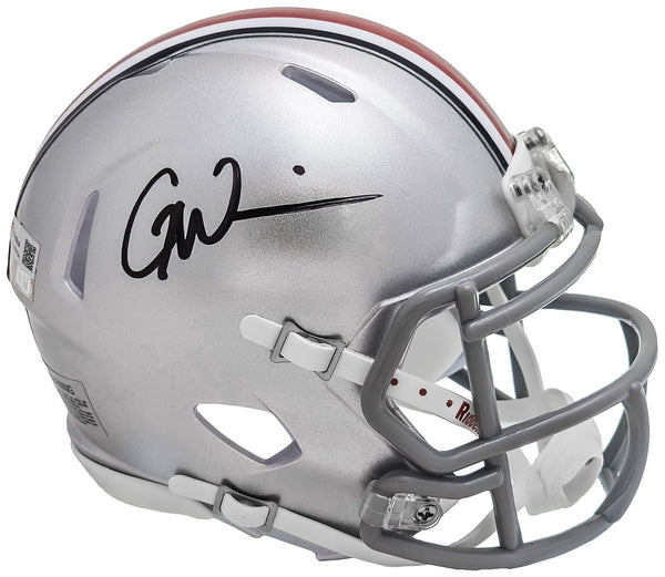 GARRETT WILSON AUTOGRAPHED OHIO STATE SILVER SPEED MINI HELMET FANATICS 216716