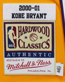 Lakers Kobe Bryant Signed Yellow M&N 2000-01 HWC Authentic Framed Jersey PSA/DNA