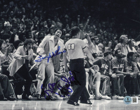 Lenny Wilkens & Les Habegger Autographed 8x10 Photo Supersonics Beckett BS36825
