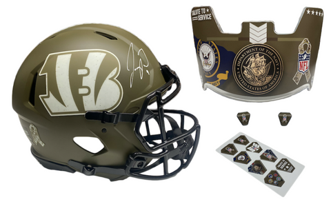 Joe Burrow Autographed Bengals STS - Navy Ed. - Speed Authentic Helmet Fanatics
