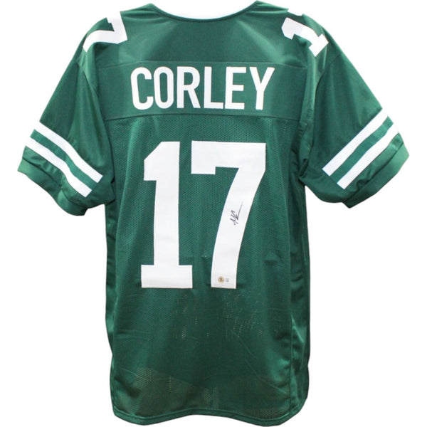 Malachi Corley Autographed/Signed Pro Style Green Jersey BAS 46313