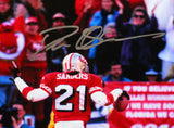 Deion Sanders Autographed 49ers 8x10 Back View HM Photo - Beckett W *Silver
