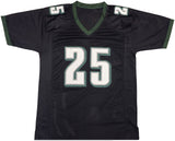 PHILADELPHIA EAGLES LESEAN MCCOY AUTOGRAPHED BLACK JERSEY BECKETT WITNESS 234695