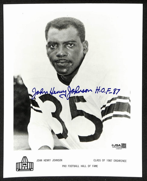 John Henry Johnson Official Pro Football HOF Auto/Signed 8x10 Photo JSA BA201970