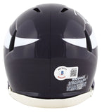 Vikings Randy Moss Signed 1983-01 TB Speed Mini Helmet w/ White Sig BAS Witness