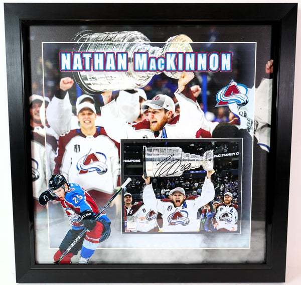 Nathan MacKinnon Autographed CO Avalanche Lighted Shadowbox 8x10 Fanatics COA