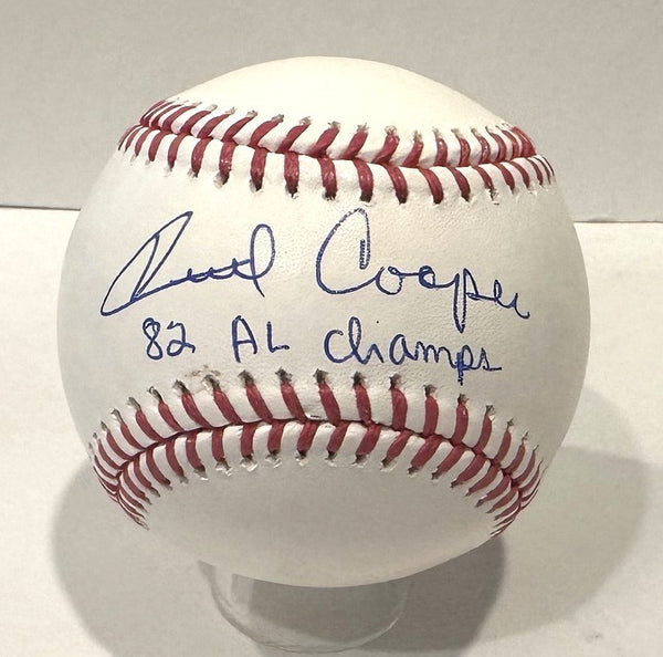CECIL COOPER - Signed Official MLB Baseball AUTO w/ 82 AL Champs - Brewers - BAS