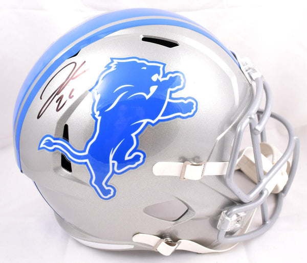 Jahmyr Gibbs Autographed Detroit Lions F/S Speed Helmet- Fanatics *Black