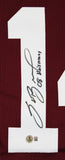 Oklahoma Sam Bradford "2008 Heisman" Signed Maroon Pro Style Framed Jersey BAS W