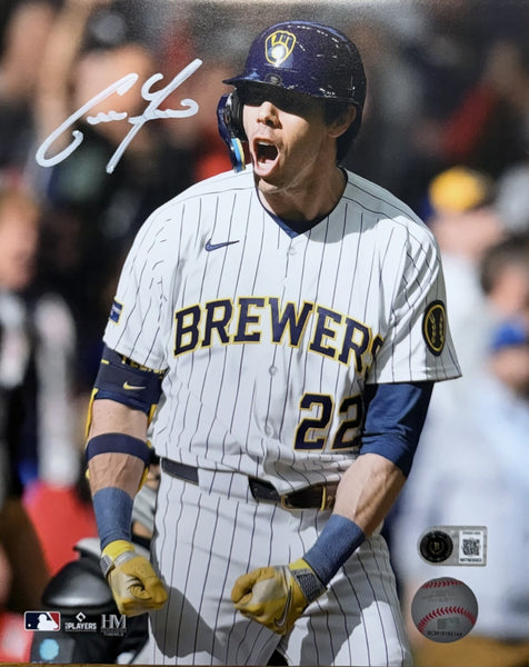 CHRISTIAN YELICH Signed 8x10 Photo #1 AUTO - Milwaukee Brewers MLB - BAS