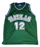 Derek Harper Dallas Signed Green Basketball Jersey #12 Retired Go Mavs BAS