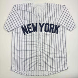 Autographed/Signed Devin Williams New York Pinstripe Baseball Jersey JSA COA