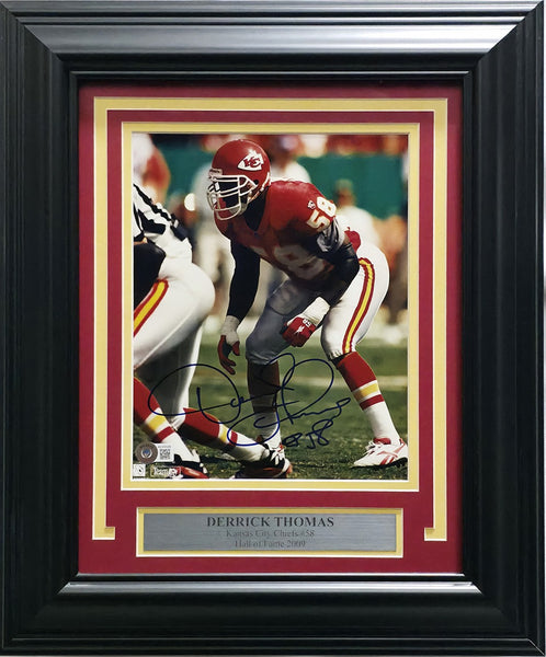 Derrick Thomas Autographed Framed 8x10 Photo Kansas City Chiefs Beckett #AC95526