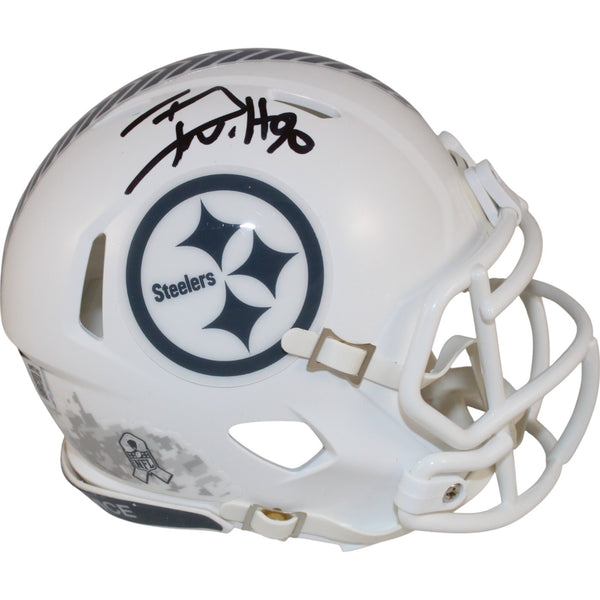 TJ Watt Autographed Pittsburgh Steelers Mini Helmet 24 STS Beckett Witness 50970