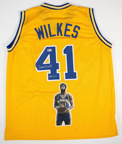 Jamaal Wilkes Signed Warriors Throwback San Francisco Photo Jersey (JSA COA)