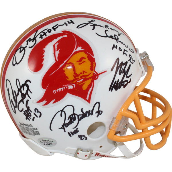 Selmon Sapp Lynch Brooks Barber Tampa Bay Buccaneers Mini Helmet Beckett 51005