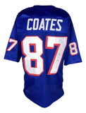 Ben Coates New England Signed Blue Football Jersey JSA Hologram