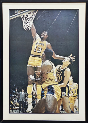 Wilt Chamberlain Autographed Framed 24x36 SI Poster Gem 10 Auto PSA/DNA