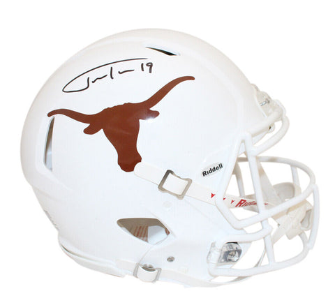 Justin Tucker Autographed Texas Longhorns Authentic Helmet Beckett 39576