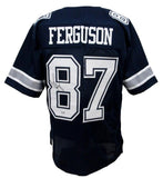 Jake Ferguson Signed Blue Custom Football Jersey Dallas Cowboys Beckett 186301