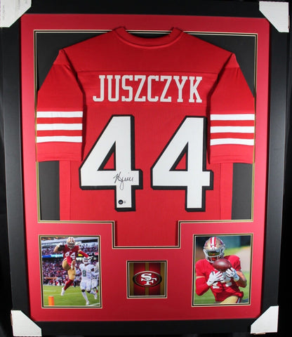 KYLE JUSZCZYK (49ers red TOWER) Signed Autographed Framed Jersey Beckett