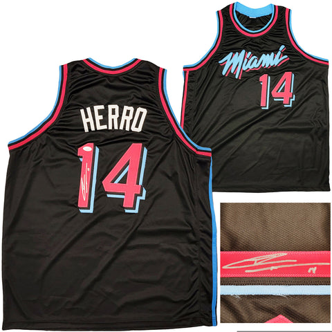 MIAMI HEAT TYLER HERRO AUTOGRAPHED SIGNED BLACK JERSEY JSA STOCK #207955