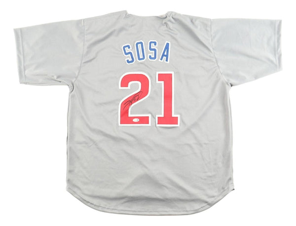 Sammy Sosa Chicago Signed Gray Baseball Jersey JSA QR