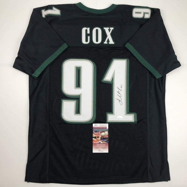 Autographed/Signed Fletcher Cox Philadelphia Black Football Jersey JSA COA