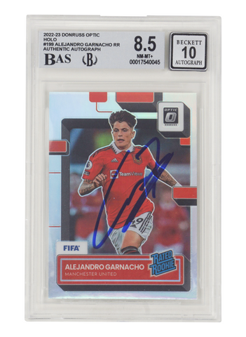 Alejandro Garnacho Signed 2022 Panini Donruss Optic Holo Rated Rookie - BGS 8.5