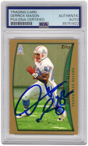Derrick Mason Signed Oilers 1998 Topps Football Card #102 - (PSA Encapsulated)