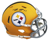 Steelers Pat Freiermuth Signed 2025 On-Field Alt Speed Mini Helmet W/ Case BAS W