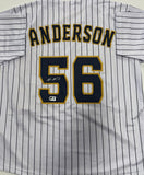 GRANT ANDERSON Signed Custom Replica Brewers Pinstripe Jersey AUTO - BAS
