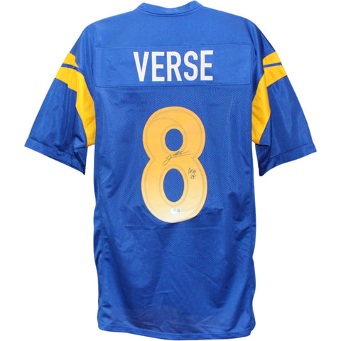 Jared Verse Autographed/Signed Pro Style Blue XL Jersey DROY Beckett W 51841