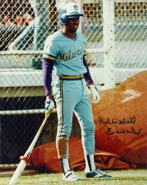 Milwaukee Brewers MARSHALL EDWARDS Signed 8x10 Photo #3 AUTO 1982 World Series
