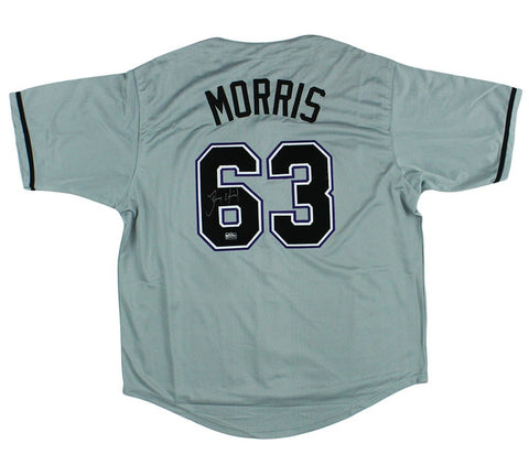 Dennis Quaid Signed Tampa Bay Custom Gray Morris MLB Jersey