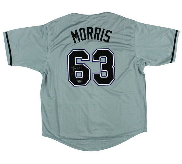 Dennis Quaid Signed Tampa Bay Custom Gray Morris MLB Jersey