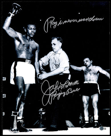 Jake LaMotta Autographed 16x20 Photo Ray Never Went Down, Raging Bull Beckett BM
