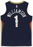 Zion Williamson Pelicans Signed Navy Swingman Jersey w/"Zanos" Insc