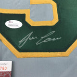 Autographed/Signed JOSE CANSECO Oakland Grey Baseball Jersey JSA COA Auto