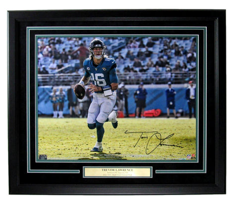 Trevor Lawrence Autographed 16x20 Photo Jacksonville Jaguars Framed Fanatics