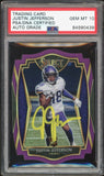 2020 Prizm Select Purple Die-Cut Justin Jefferson RC PSA/DNA Auto GEM MINT 10