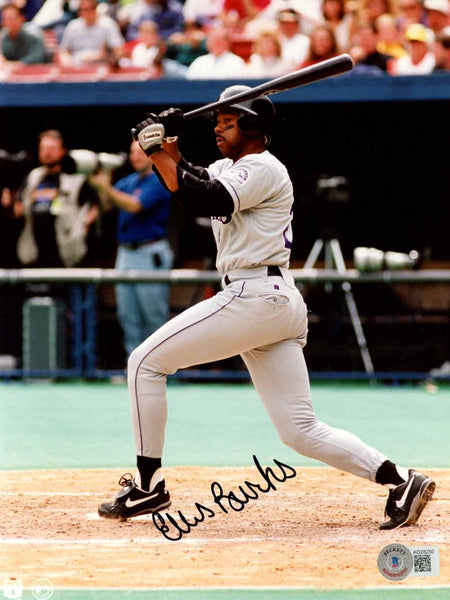 Ellis Burks Autographed/Signed Colorado Rockies 8x10 Photo Beckett 50580